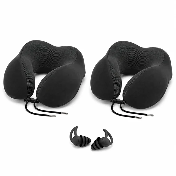 2 almohadas de viaje — Tapones para los oídos de regalo